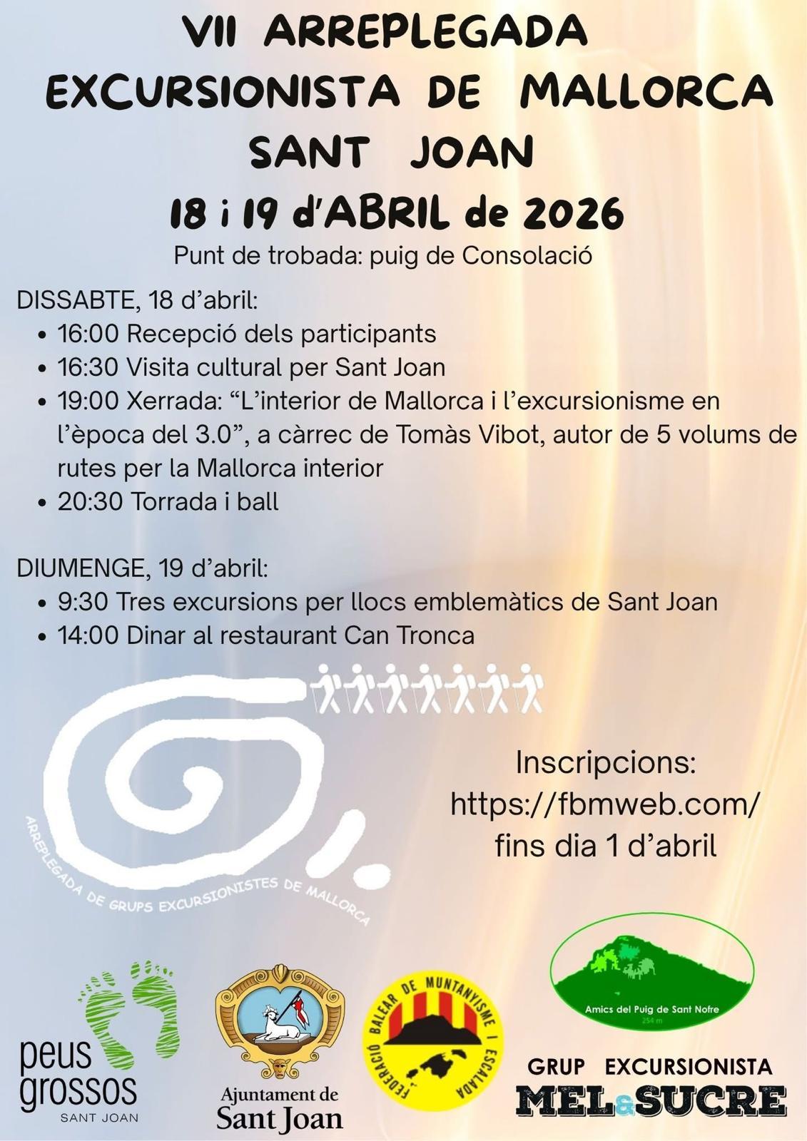Cartell VII Arreplegada Excursionista de Mallorca a Sant Joan