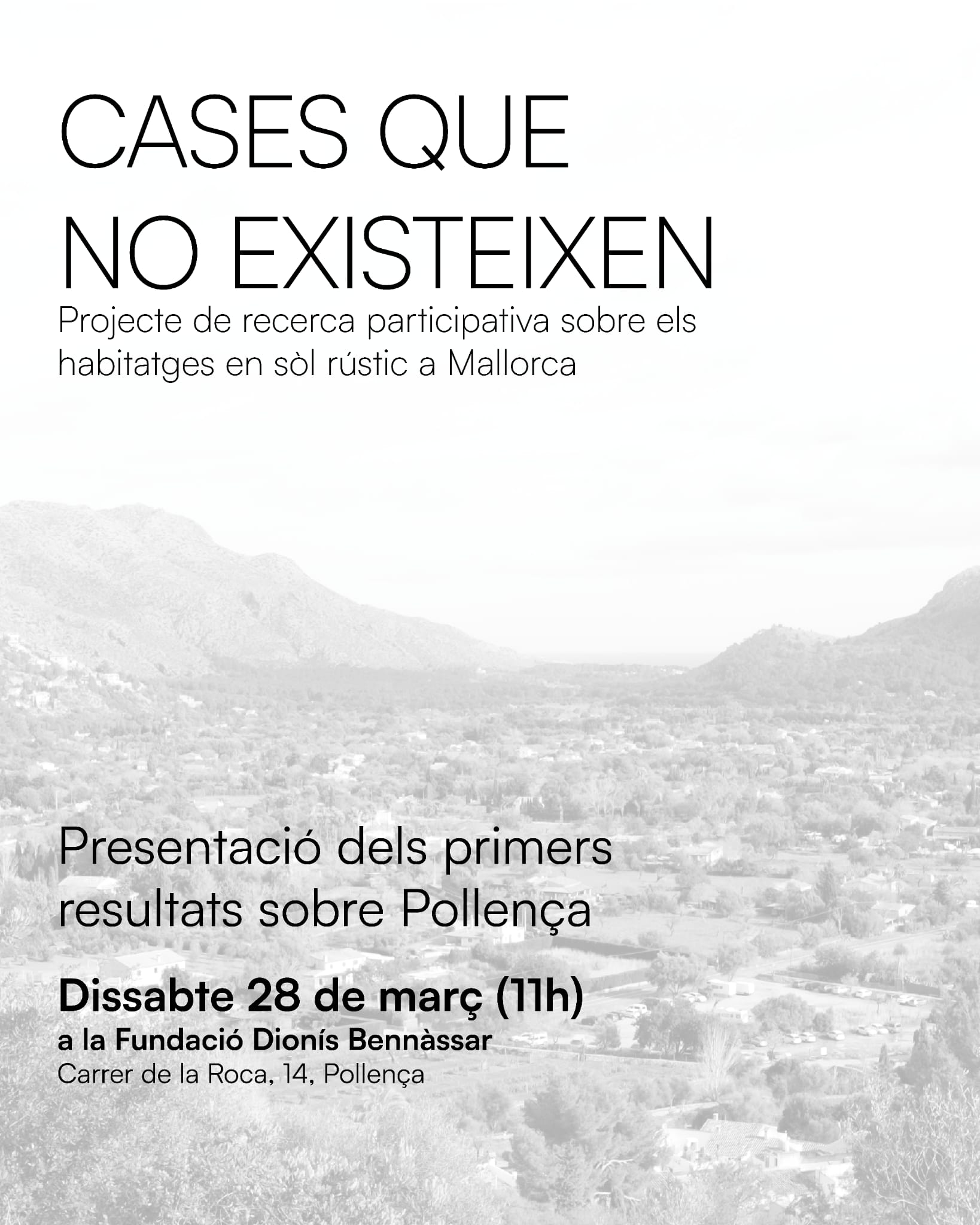 Cartell Cases que no existeixen a Pollença