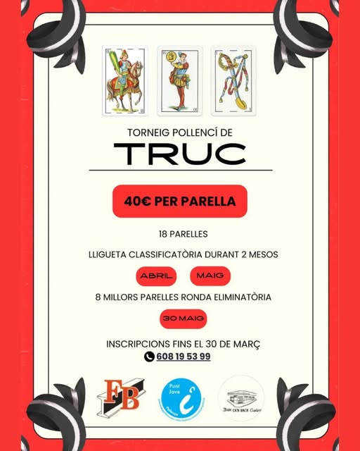 Cartell del Torneig Pollencí de Truc a Pollença