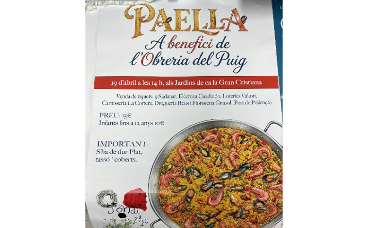 Cartell paella solidària puig