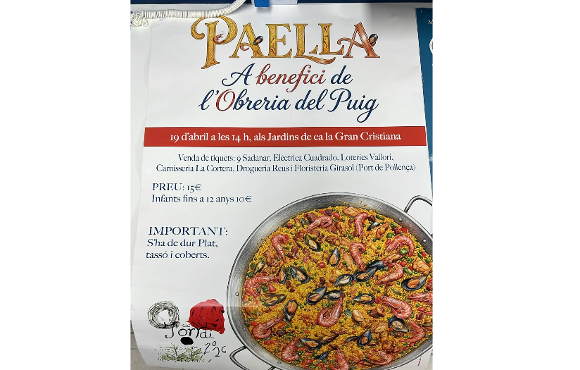Cartell paella solidària puig