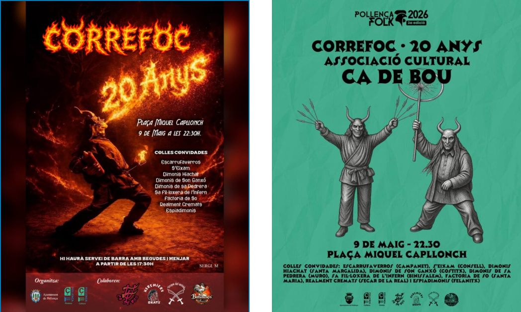 cartells coorrefoc ca de bou 20 anys